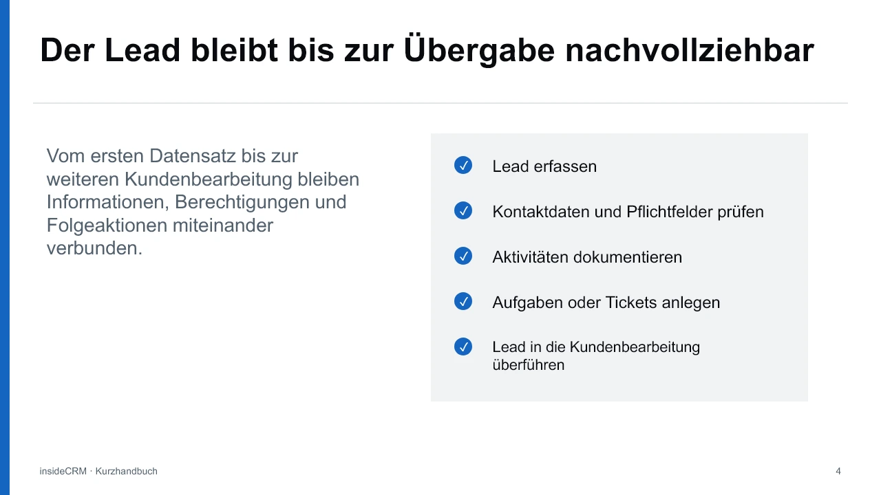 insideCRM Kurzpräsentation: Schritt für Schritt, Folie 4 von 8
