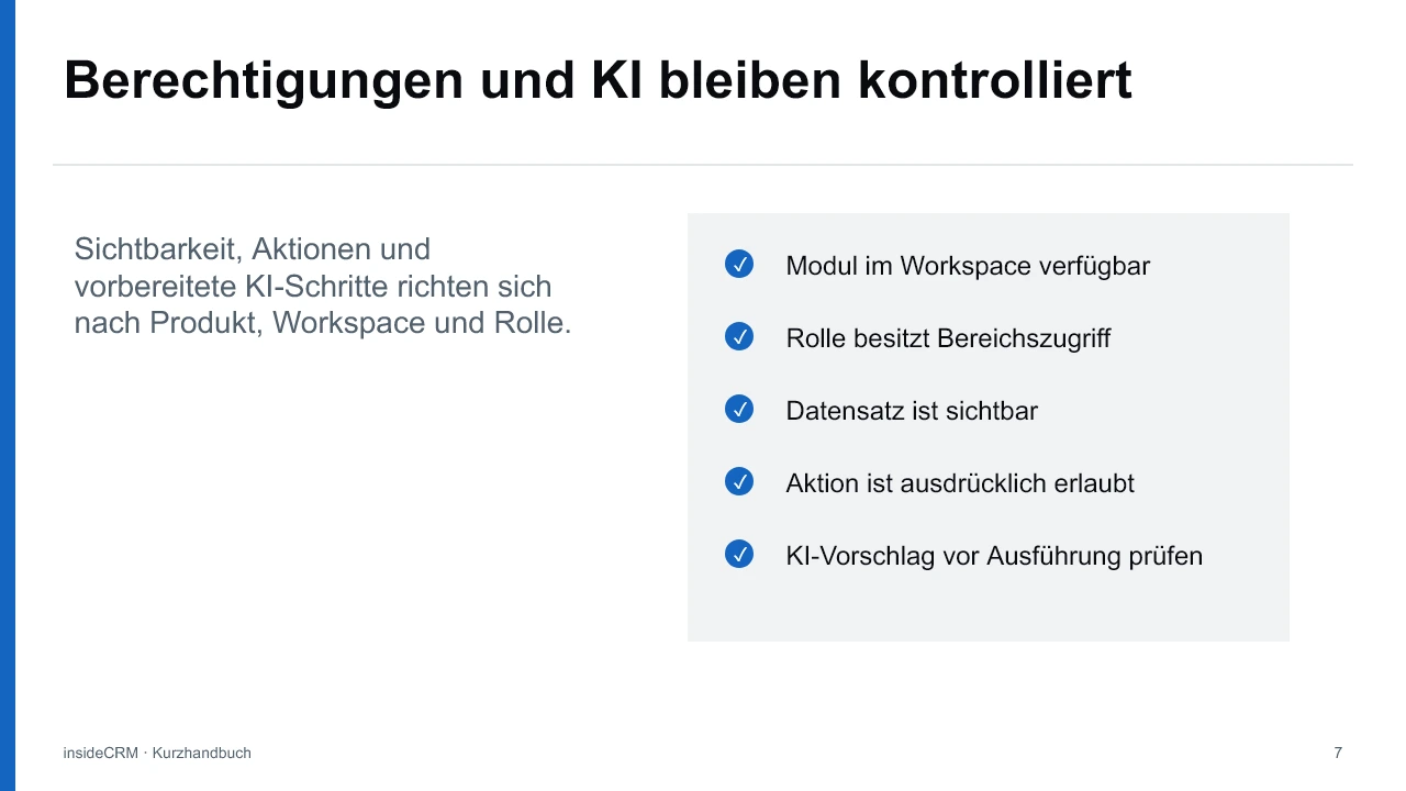 insideCRM Kurzpräsentation: Administration und Sicherheit, Folie 7 von 8